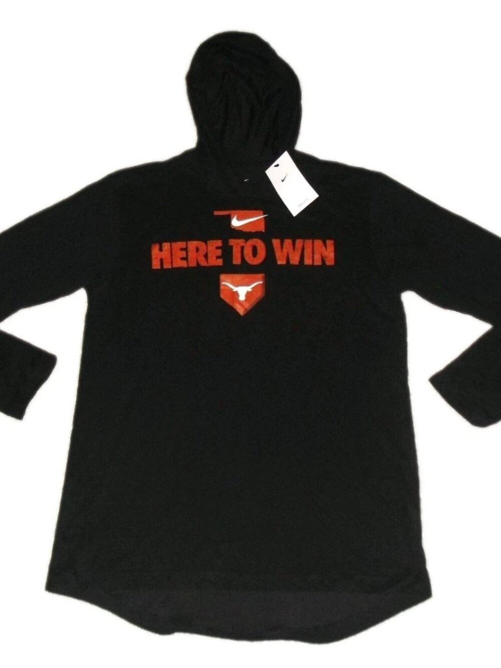 Texas Longhorns Here To Win Nike Mens Long Sleeve Hoodie Dri Fit Shirt Sz Medium